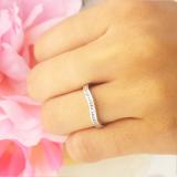 0.15 Carat (ctw) 14K White Gold Round Cut Diamond Ladies Stackable Anniversary Wedding Contour Band Guard Ring