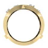 0.40 Carat (ctw) 10K Yellow Gold Round Diamond Ladies Anniversary Wedding Band Swirl Enhancer Guard Double Ring