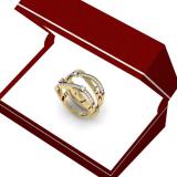 0.40 Carat (ctw) 10K Yellow Gold Round Diamond Ladies Anniversary Wedding Band Swirl Enhancer Guard Double Ring