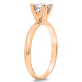 0.74 Carat (ctw) 18K Rose Gold Princess Cut Diamond Ladies Bridal Solitaire Engagement Ring 3/4 CT