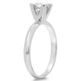 IGI CERTIFIED 0.50 Carat (ctw) 14K White Gold Princess Cut Diamond Ladies Bridal Solitaire Engagement Ring 1/2 CT