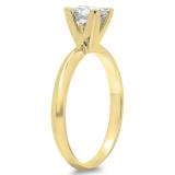 0.65 Carat (ctw) 14K Yellow Gold Princess Cut Diamond Ladies Bridal Solitaire Engagement Ring
