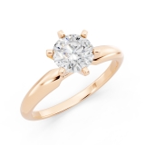 0.74 Carat (ctw) 10K Rose Gold Round Cut Diamond Ladies Bridal Solitaire Engagement Ring 3/4 CT