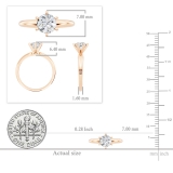0.74 Carat (ctw) 10K Rose Gold Round Cut Diamond Ladies Bridal Solitaire Engagement Ring 3/4 CT