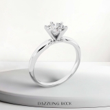 0.74 Carat (ctw) 10K White Gold Round Cut Diamond Ladies Bridal Solitaire Engagement Ring 3/4 CT