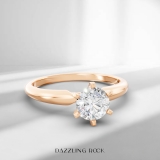 0.74 Carat (ctw) 14K Rose Gold Round Cut Diamond Ladies Bridal Solitaire Engagement Ring 3/4 CT