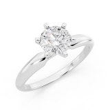 0.74 Carat (ctw) 14K White Gold Round Cut Diamond Ladies Bridal Solitaire Engagement Ring 3/4 CT