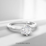 0.74 Carat (ctw) 14K White Gold Round Cut Diamond Ladies Bridal Solitaire Engagement Ring 3/4 CT