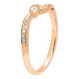 0.05 Carat (ctw) 10K Rose Gold Round Cut Diamond Ladies Right Hand Dolphin Ring