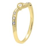 0.05 Carat (ctw) 10K Yellow Gold Round Cut Diamond Ladies Right Hand Dolphin Ring