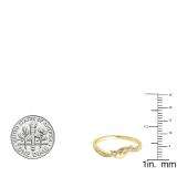 0.05 Carat (ctw) 10K Yellow Gold Round Cut Diamond Ladies Right Hand Dolphin Ring