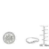 0.05 Carat (ctw) 14K White Gold Round Cut Diamond Ladies Right Hand Dolphin Ring