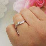 0.05 Carat (ctw) 14K White Gold Round Cut Diamond Ladies Right Hand Dolphin Ring