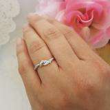 0.05 Carat (ctw) 14K White Gold Round Cut Diamond Ladies Right Hand Dolphin Ring