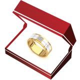 0.10 Carat (ctw) 14K Two Tone Gold Round Cut Diamond Men's Anniversary Wedding Band 1/10 CT