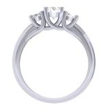 1.00 Carat (ctw) 14K White Gold Round Cut Diamond Ladies 3 Stone Bridal Engagement Ring 1 CT