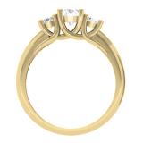 1.00 Carat (ctw) 14K Yellow Gold Round Cut Diamond Ladies 3 Stone Bridal Engagement Ring 1 CT