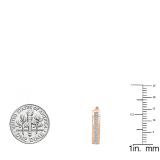 1.00 Carat (ctw) 14K Rose Gold Princess Cut Diamond Ladies Hoop Earrings 1 CT