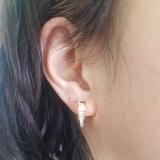1.00 Carat (ctw) 14K Rose Gold Princess Cut Diamond Ladies Hoop Earrings 1 CT