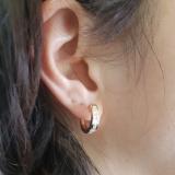 1.00 Carat (ctw) 14K Rose Gold Princess Cut Diamond Ladies Hoop Earrings 1 CT
