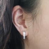 1.00 Carat (ctw) 14K White Gold Princess Cut Diamond Ladies Hoop Earrings 1 CT