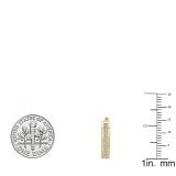1.00 Carat (ctw) 14K Yellow Gold Princess Cut Diamond Ladies Hoop Earrings 1 CT
