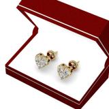 0.40 Carat (ctw) 10K Yellow Gold Round Cut Diamond Ladies Heart Shape Stud Earrings