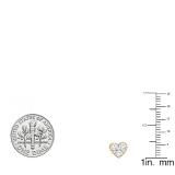0.40 Carat (ctw) 10K Yellow Gold Round Cut Diamond Ladies Heart Shape Stud Earrings