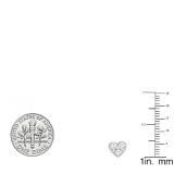0.40 Carat (ctw) 18K White Gold Round Cut Diamond Ladies Heart Shape Stud Earrings