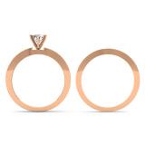 0.50 Carat (ctw) 10K Rose Gold Round Cut Diamond Ladies Bridal Engagement Ring With Matching Band Set 1/2 CT