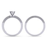 0.50 Carat (ctw) 10K White Gold Round Cut Diamond Ladies Bridal Engagement Ring With Matching Band Set 1/2 CT