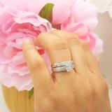 0.25 Carat (ctw) Sterling Silver Round Cut Diamond Ladies Bridal Engagement Ring With Matching Wedding Band Set 1/4 CT