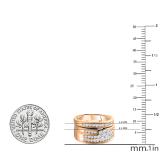 0.95 Carat (ctw) 10K Rose Gold Round Cut Diamond Men & Women's Cluster Flower Engagement Ring Bridal Trio Set 1 CT