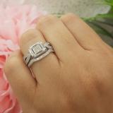 0.27 Carat (ctw) Sterling Silver Round Cut Diamond Ladies Bridal Split Shank Engagement Ring With Matching Band Set 1/4 CT