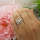 0.27 Carat (ctw) Sterling Silver Round Cut Diamond Ladies Bridal Split Shank Engagement Ring With Matching Band Set 1/4 CT