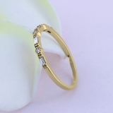 0.15 Carat (ctw) 10K Yellow Gold Round & Baguette Cut Diamond Ladies Milgrain Anniversary Wedding Band