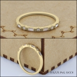 0.15 Carat (ctw) 10K Yellow Gold Round & Baguette Cut Diamond Ladies Milgrain Anniversary Wedding Band
