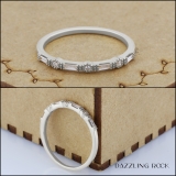 0.15 Carat (ctw) 14K White Gold Round & Baguette Cut Diamond Ladies Milgrain Anniversary Wedding Band