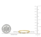 0.15 Carat (ctw) 14K Yellow Gold Round & Baguette Cut Diamond Ladies Milgrain Anniversary Wedding Band