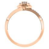 0.15 Carat (ctw) 10K Rose Gold Round Diamond Ladies Twisted Split Shank Promise Engagement Ring