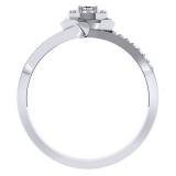 0.15 Carat (ctw) 10K White Gold Round Diamond Ladies Twisted Split Shank Promise Engagement Ring