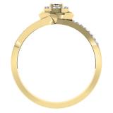 0.15 Carat (ctw) 18K Yellow Gold Round Diamond Ladies Twisted Split Shank Promise Engagement Ring