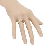 0.15 Carat (ctw) 18K Yellow Gold Round Diamond Ladies Twisted Split Shank Promise Engagement Ring