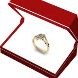 0.15 Carat (ctw) 18K Yellow Gold Round Diamond Ladies Twisted Split Shank Promise Engagement Ring