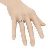 0.20 Carat (ctw) 10K White Gold Round Diamond Ladies Bridal Halo Style Swirl Split Shank Promise Ring 1/5 CT