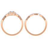 0.25 Carat (ctw) 10K Rose Gold Round Diamond Ladies Twisted Split Shank Engagement Ring Set 1/4 CT