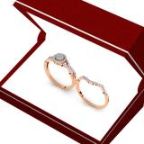 0.25 Carat (ctw) 10K Rose Gold Round Diamond Ladies Twisted Split Shank Engagement Ring Set 1/4 CT