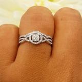 0.25 Carat (ctw) 10K White Gold Round Diamond Ladies Twisted Split Shank Engagement Ring Set 1/4 CT