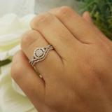 0.25 Carat (ctw) 10K Yellow Gold Round Diamond Ladies Twisted Split Shank Engagement Ring Set 1/4 CT
