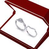 0.25 Carat (ctw) 14K White Gold Round Diamond Ladies Twisted Split Shank Engagement Ring Set 1/4 CT